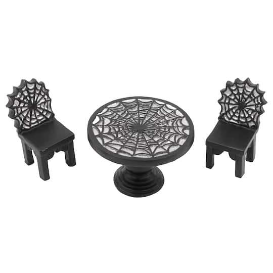 Michaels, Mini Spiderweb Table & Chairs by Ashland® – Category: Halloween Miniatures